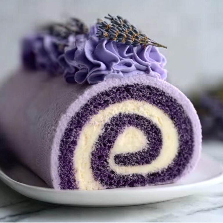 Purple Velvet Cake Roll with Tangy Cream Cheese Frosting Recipe