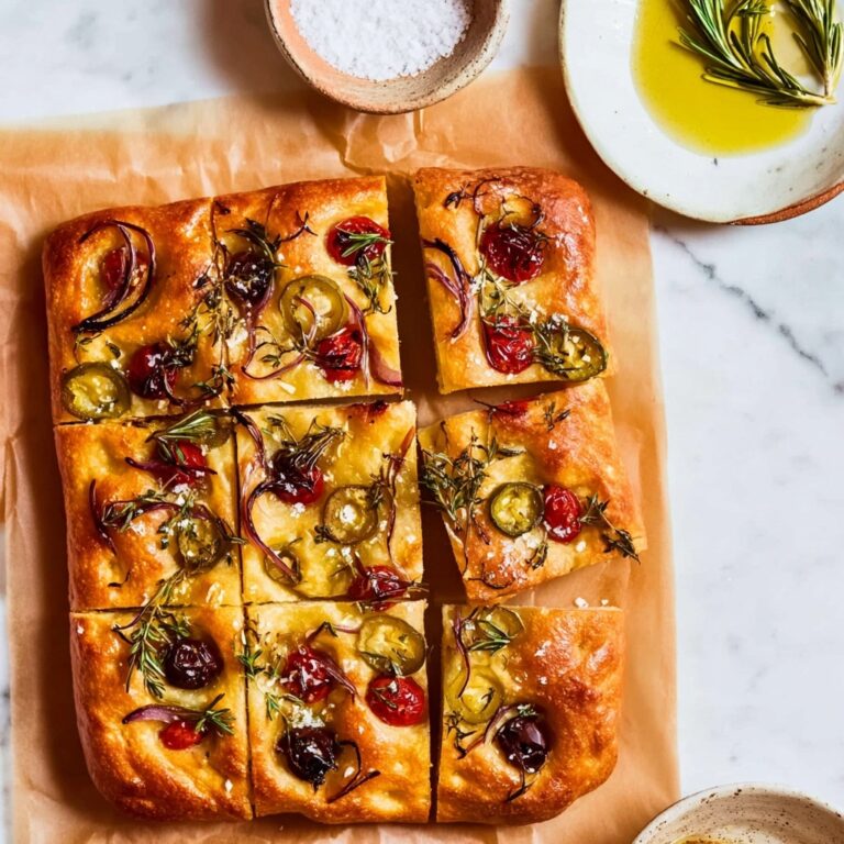 Pizza Dough Focaccia Bread with Olive Oil and Sea Salt Recipe