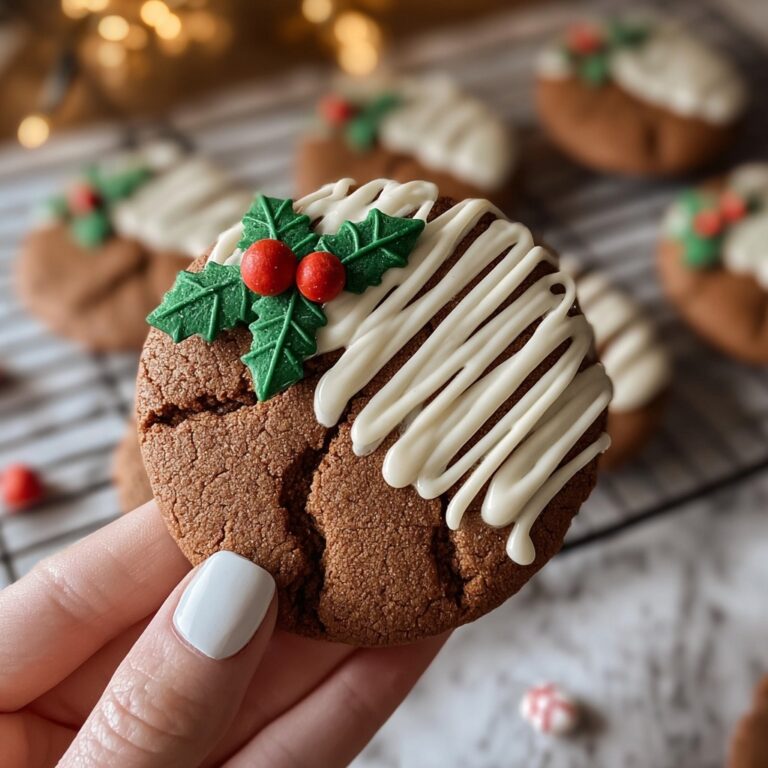Chewy Maple Cinnamon Cookies with White Chocolate and Holly Berry Decorations Recipe