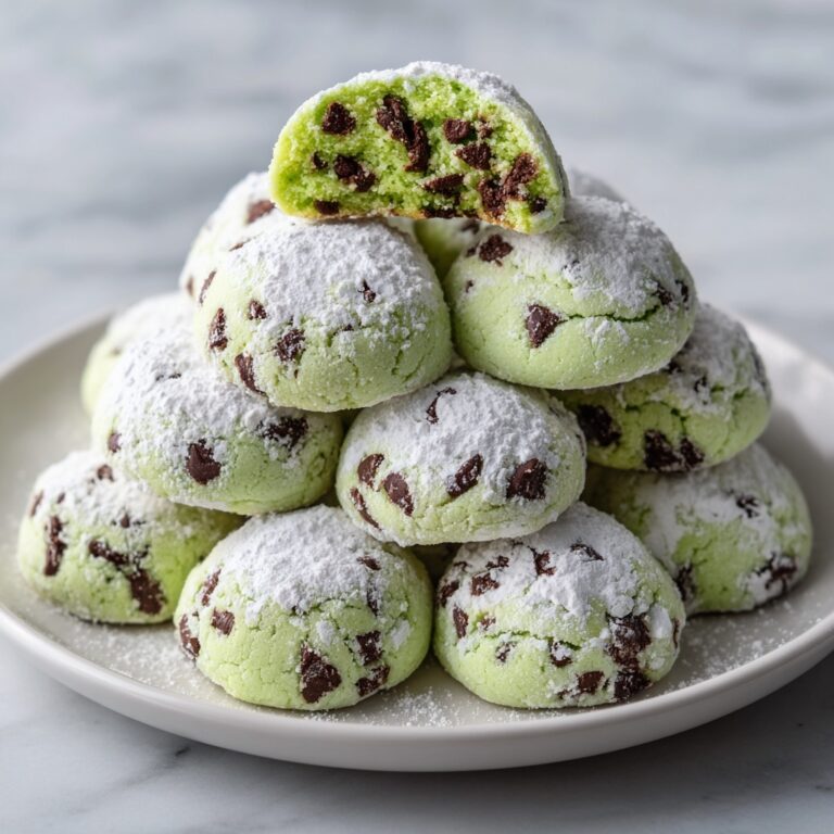 Mint Chocolate Chip Snowball Cookies Recipe