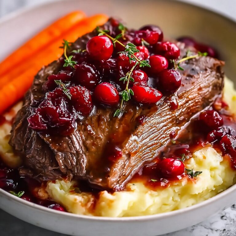 Slow-Braised Beef Roast with Cranberry Balsamic Glaze Recipe