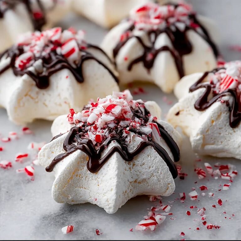 Peppermint Meringues with Chocolate Drizzle Recipe