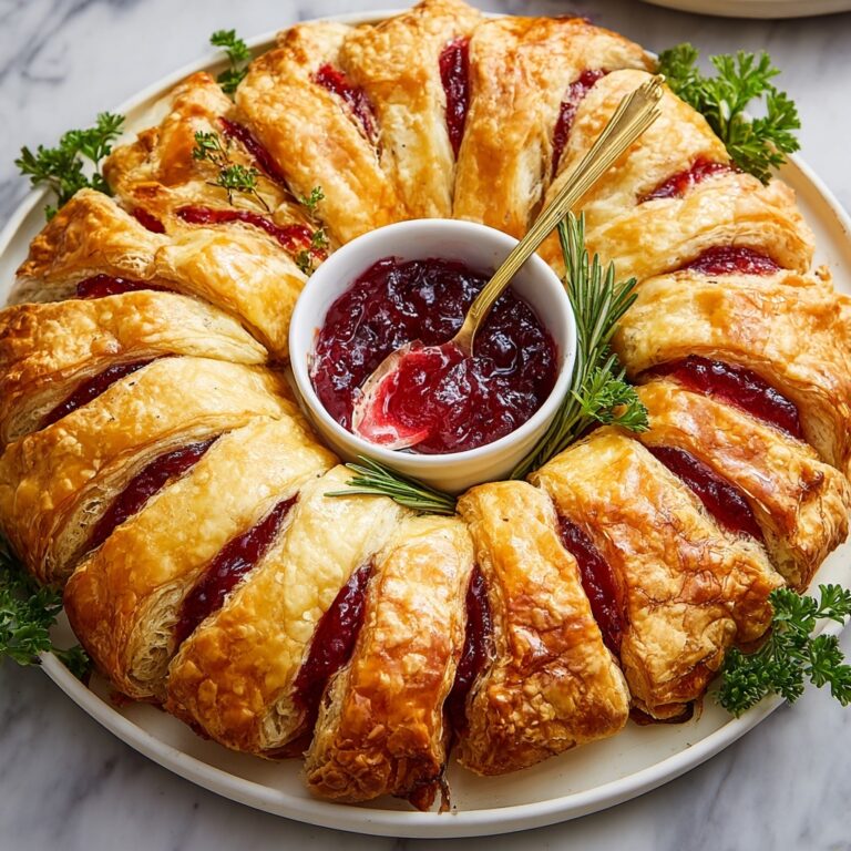 Savory Sausage Roll Wreath with Cranberry-Infused Flavors Recipe