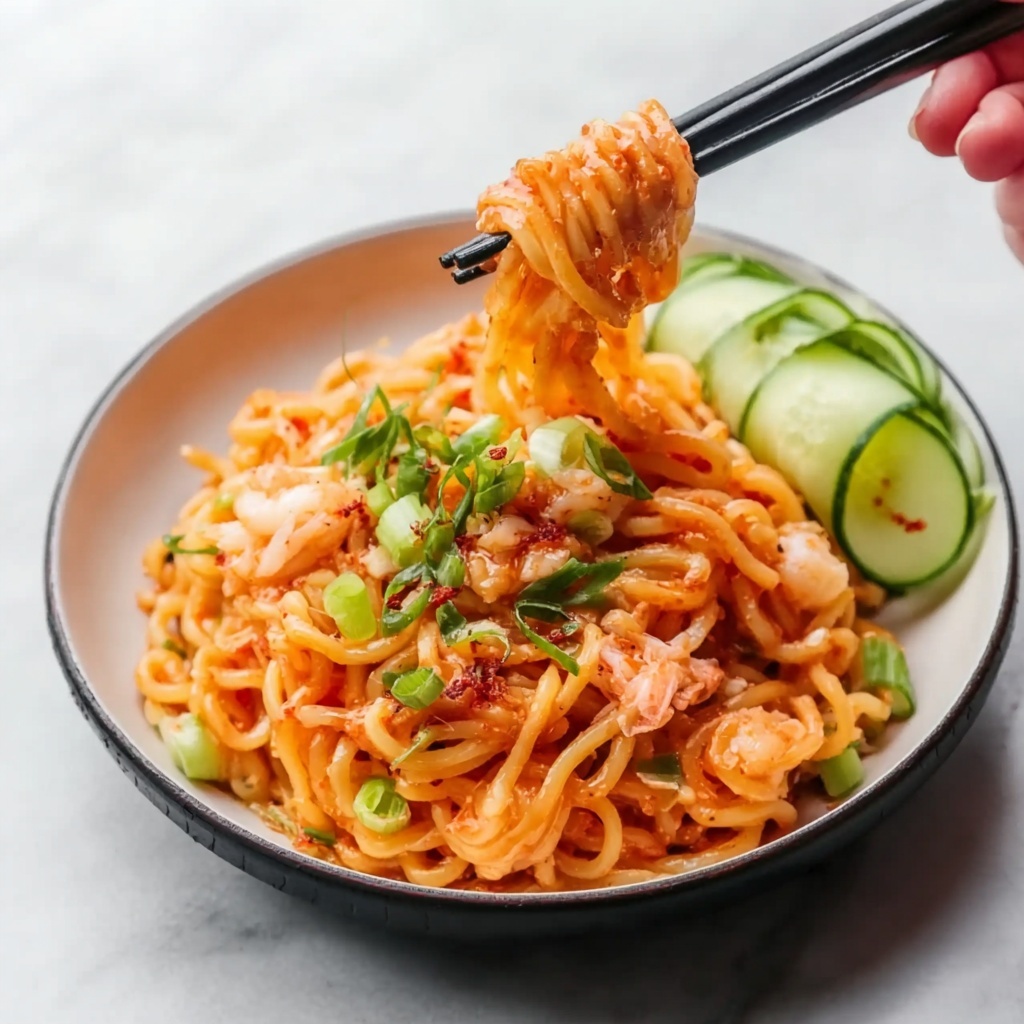 Quick Kimchi Noodles Recipe - Recipe Image