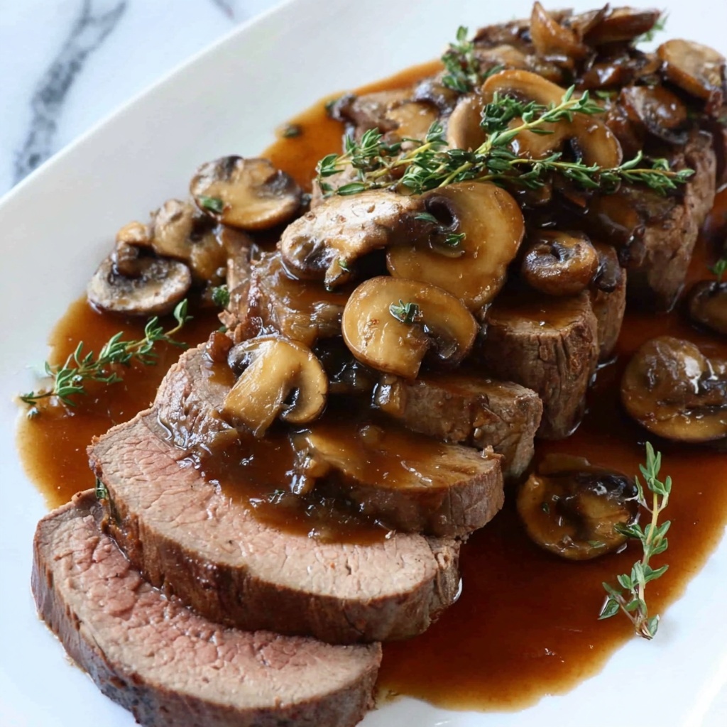 Balsamic Glazed Pot Roast with Sautéed Mushrooms Recipe - Recipe Image