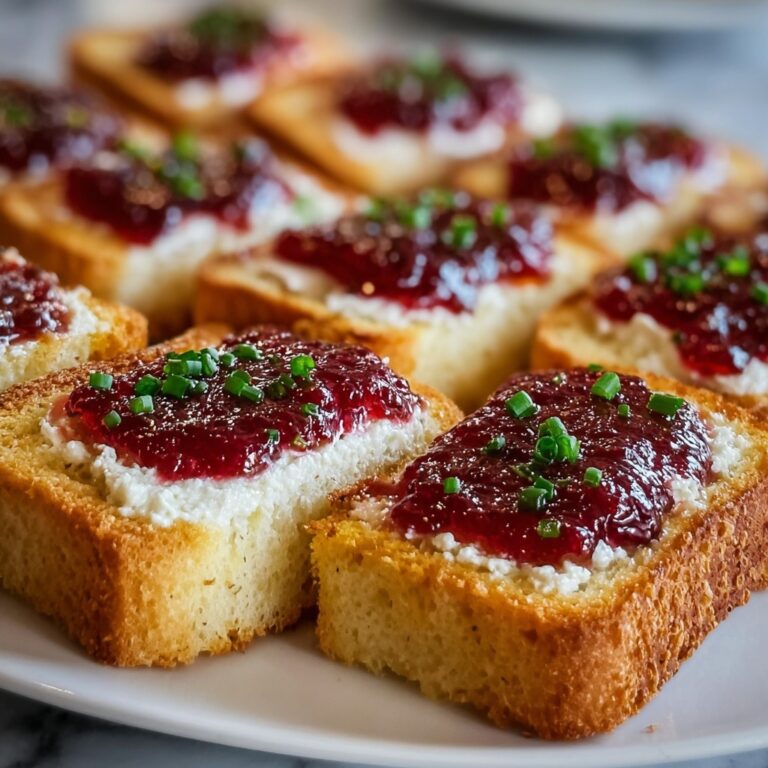 Festive Cranberry Pepper Jelly Cream Cheese Bruschetta Recipe