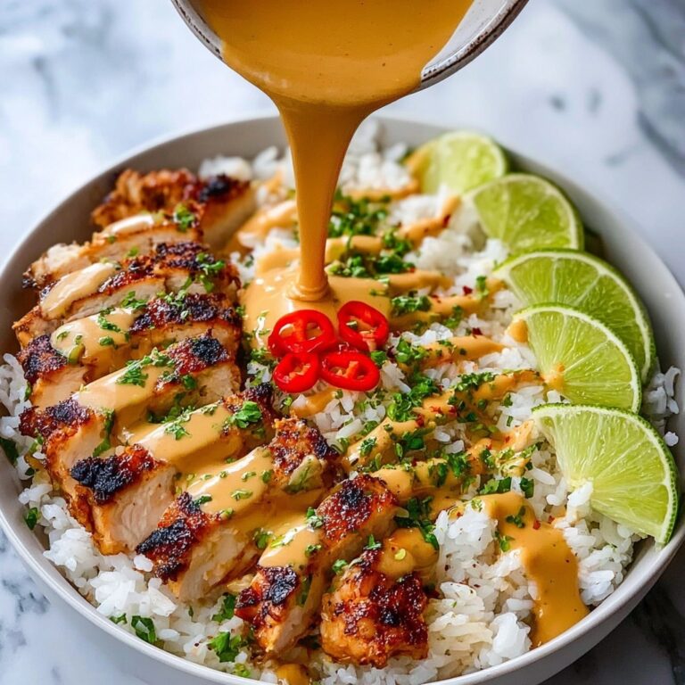 Sweet Chili Chicken Bowl with Coconut Lime Drizzle Recipe