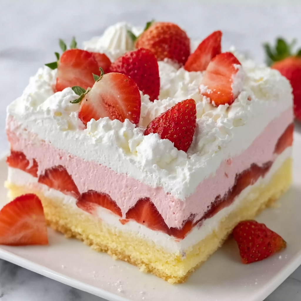 Easy Strawberry Poke Cake Recipe - Recipe Image