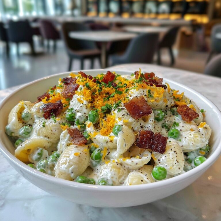 Creamy Pasta Salad with Peas, Bacon, and Parmesan Recipe