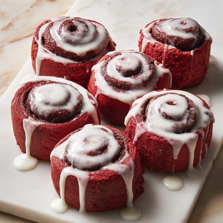 Red Velvet Cinnamon Rolls with Vanilla Icing Recipe