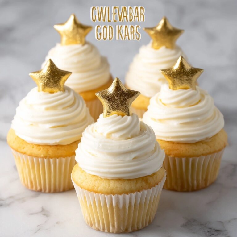 Gold Star Cupcakes with Edible Gold Stars and Vanilla Buttercream Recipe