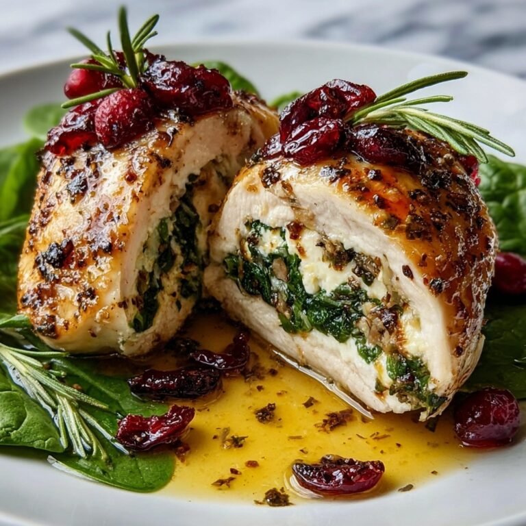Cranberry & Spinach Stuffed Chicken with Brie Recipe