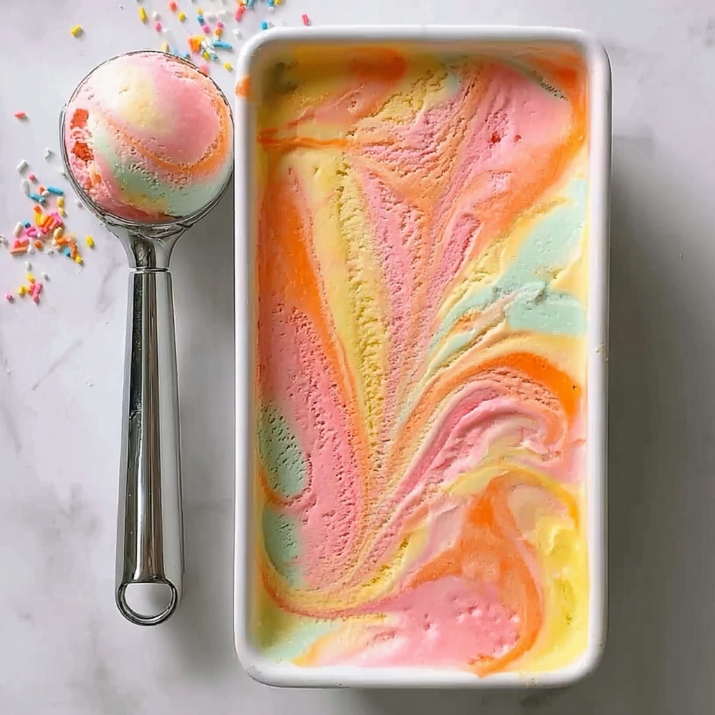 Jello Rainbow Sherbet Ice Cream Recipe - Recipe Image
