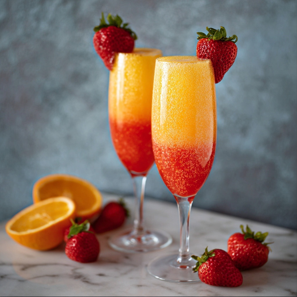 Strawberry Mango Mimosas Recipe - Recipe Image