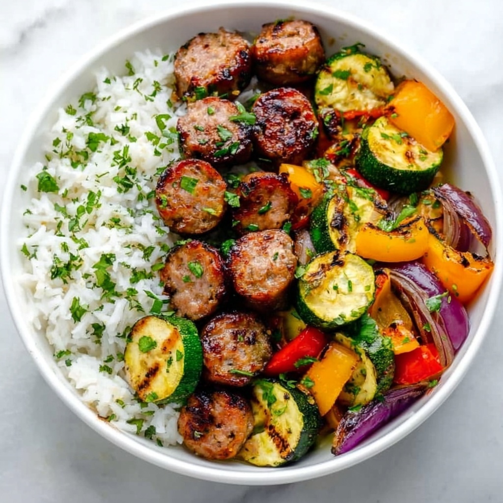 10 Minute Air Fryer Chicken Sausage and Veggies Recipe - Recipe Image