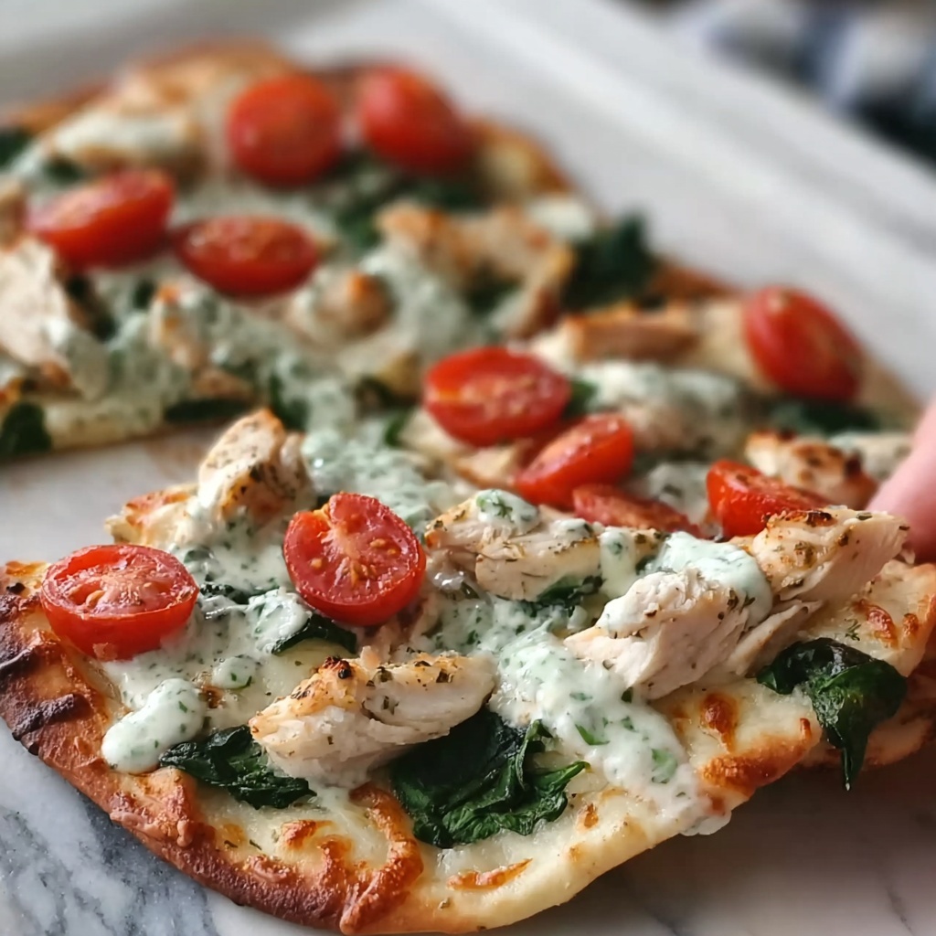 Tzatziki Chicken & Veggie Naan Pizza Recipe - Recipe Image
