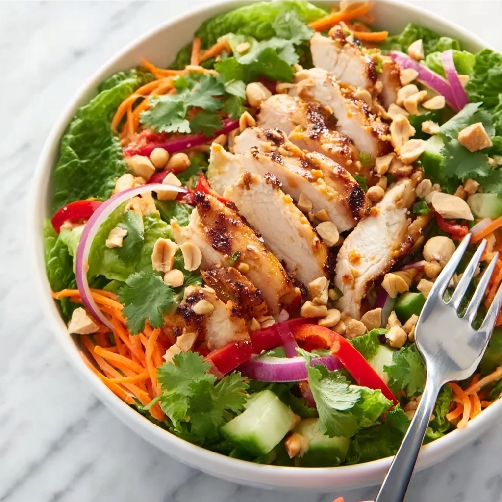 Thai Chicken Salad with Fresh Herbs and Crunchy Toppings Recipe - Recipe Image