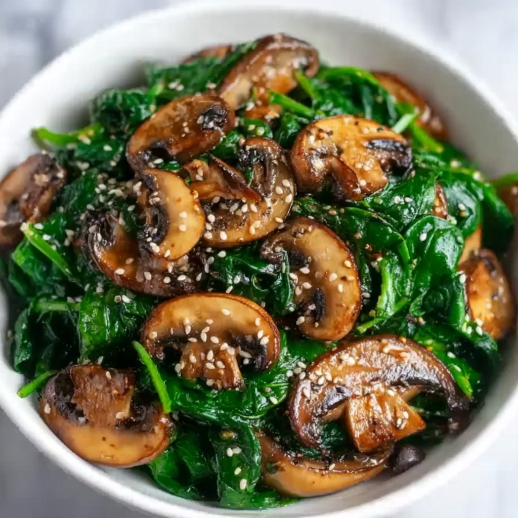 Easy Sautéed Mushrooms with Spinach Recipe - Recipe Image