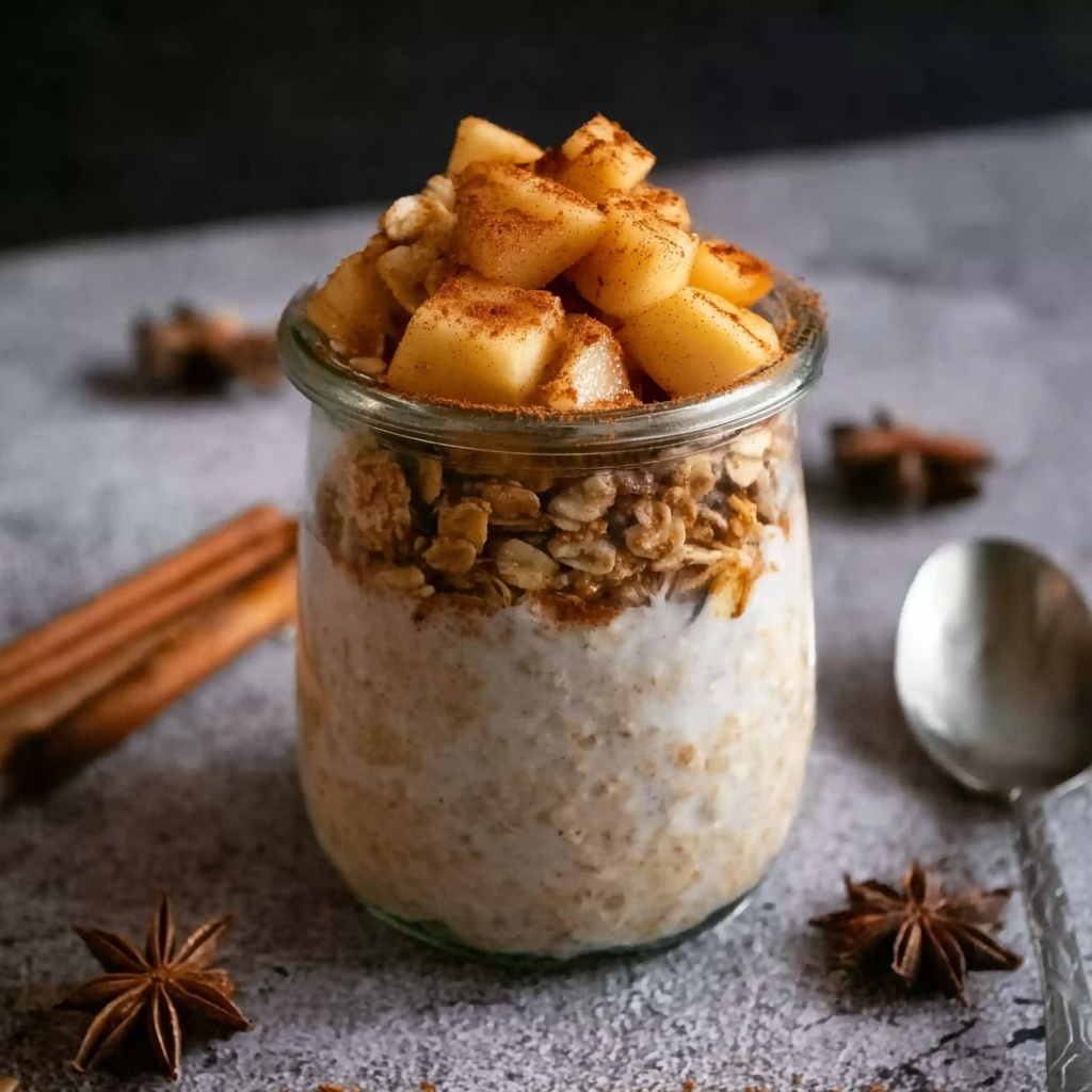 Apple Cinnamon Overnight Oats Recipe - Recipe Image