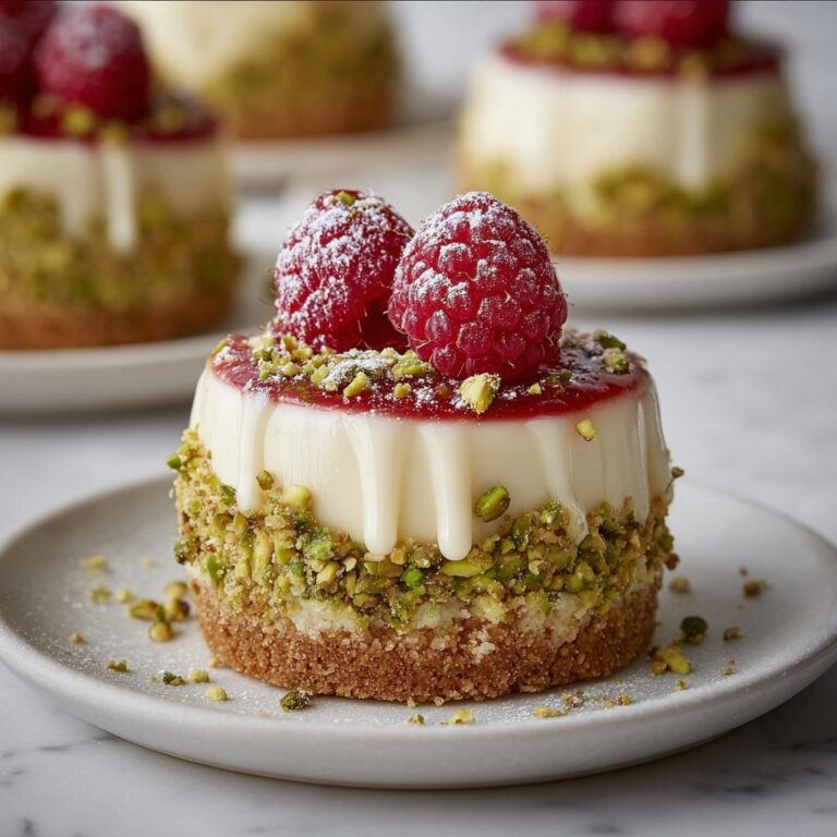 Luscious Pistachio Raspberry Cheesecake Domes Recipe