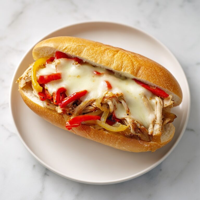 Chicken Cheesesteak Sandwiches with Bell Peppers and Melted Provolone Recipe