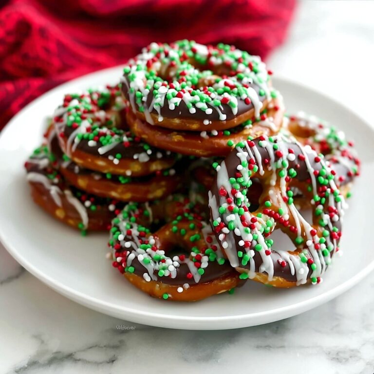 Pretzel Caramel Bites with Holiday Sprinkles Recipe