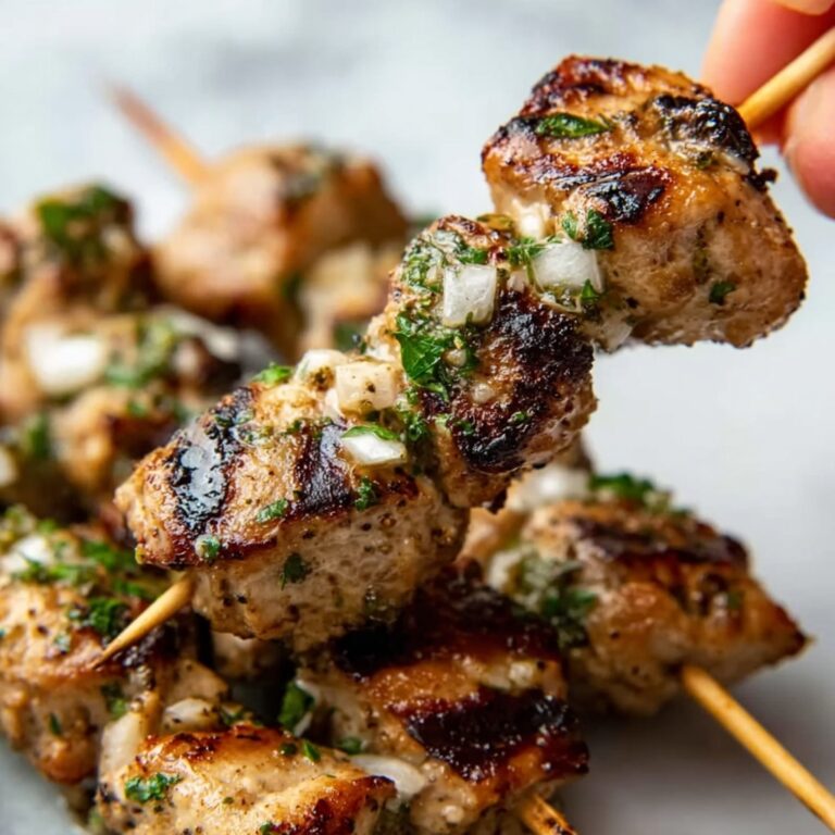 Air Fryer Garlic Parmesan Chicken Skewers Recipe