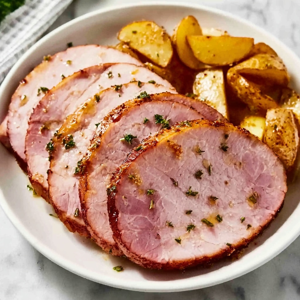 Air Fryer Ham with Garlic Butter Recipe - Recipe Image