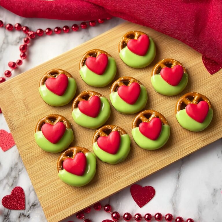 Grinch Pretzel Bites with Caramel and Candy Melts Recipe