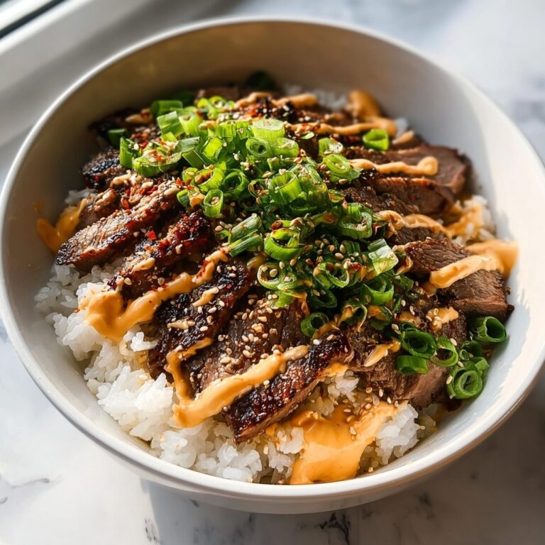 Korean BBQ Steak Rice Bowls with Spicy Cream Sauce Recipe