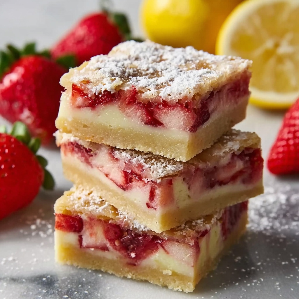 Strawberry Lemon Blondies Recipe - Recipe Image