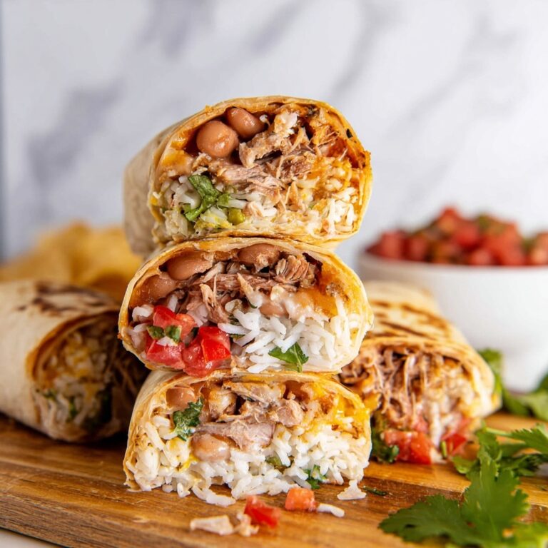 Carnitas Burritos with Cilantro Lime Rice & Fresh Salsa Recipe