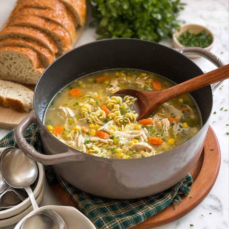 Hearty Turkey Soup with Pasta, Vegetables, and Herbs Recipe