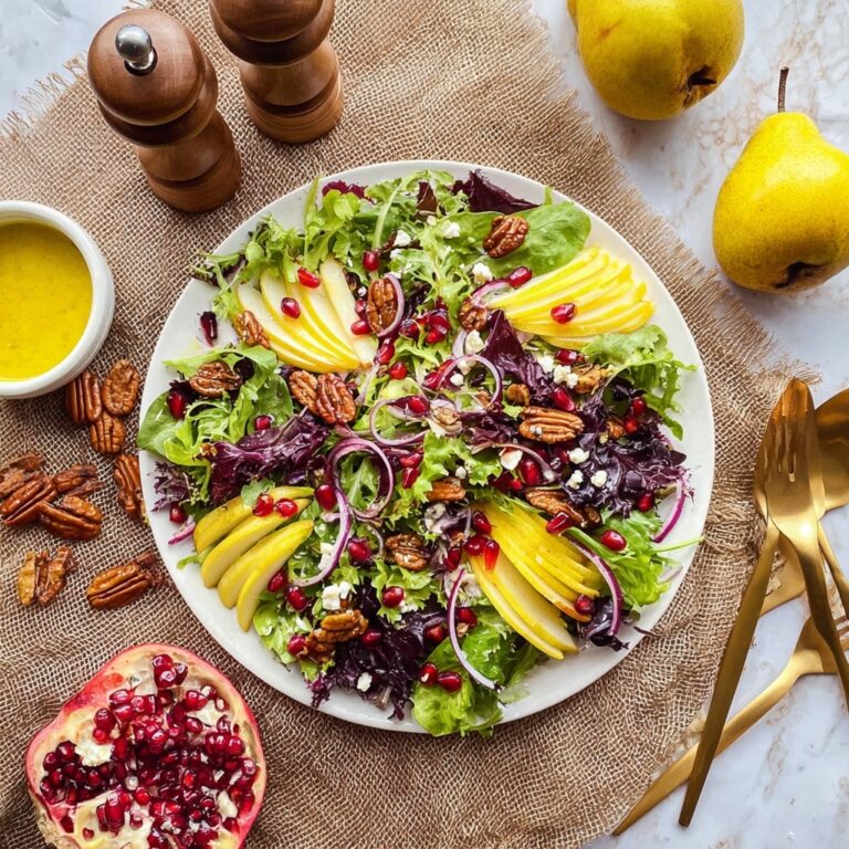 Pear Pomegranate Salad with Maple Dijon Vinaigrette Recipe