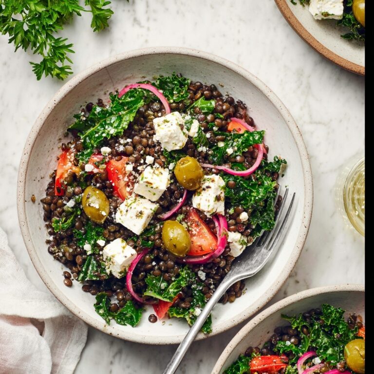 Black Lentil Salad with Feta Recipe