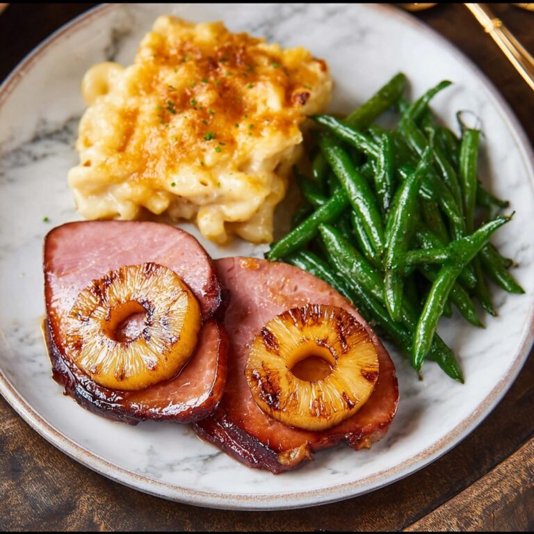 Pineapple Ham Steaks with Brown Sugar Dijon Glaze Recipe