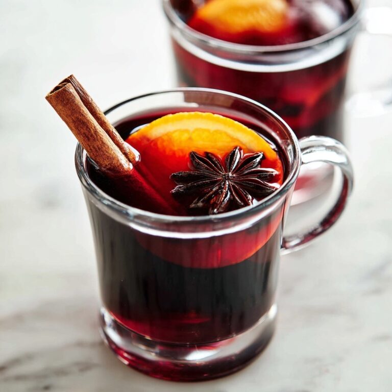 Warm Mulled Wine with Spices and Orange Recipe