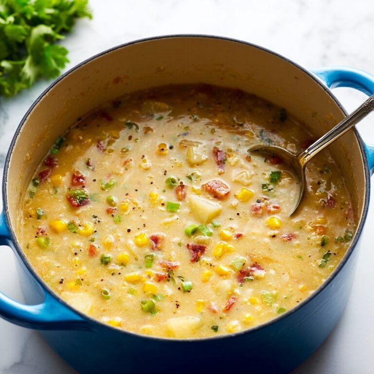 Creamy Chicken Corn Chowder with Bacon and Bell Peppers Recipe