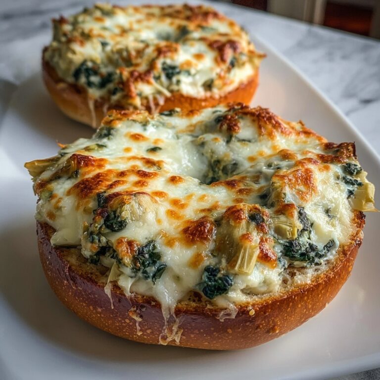 Cheesy Spinach-Artichoke Bagels Recipe
