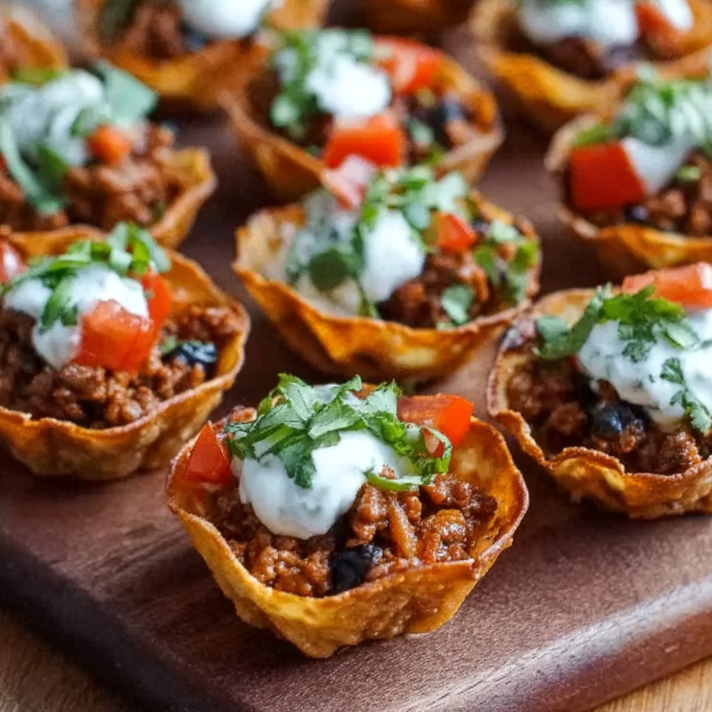 Red, White, and Blue Taco Bites Recipe - Recipe Image