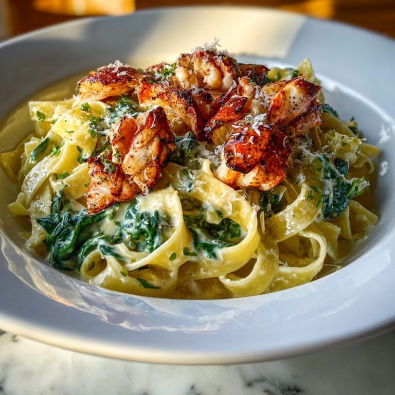 Lobster & Spinach Alfredo Pasta Recipe