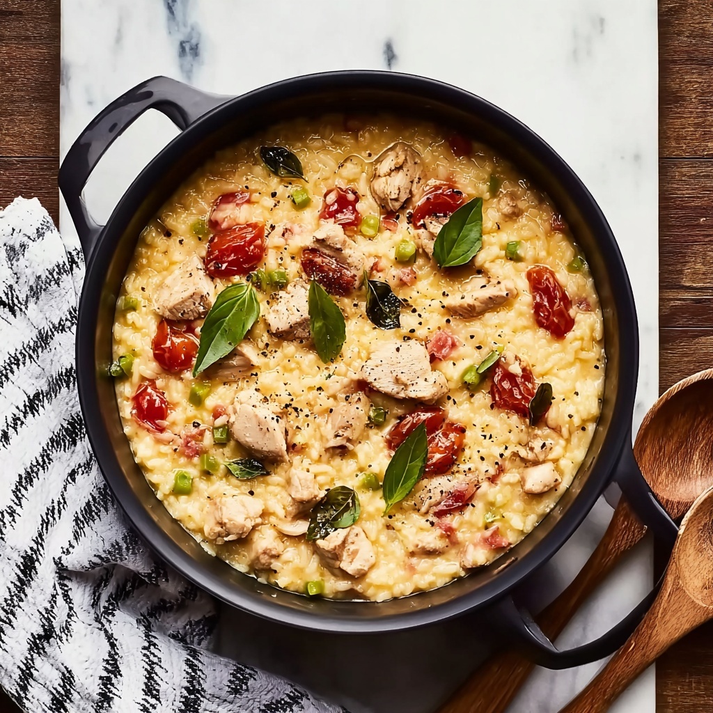 Savory Basque Risotto with Chicken, Chorizo, and Peppers Recipe - Recipe Image