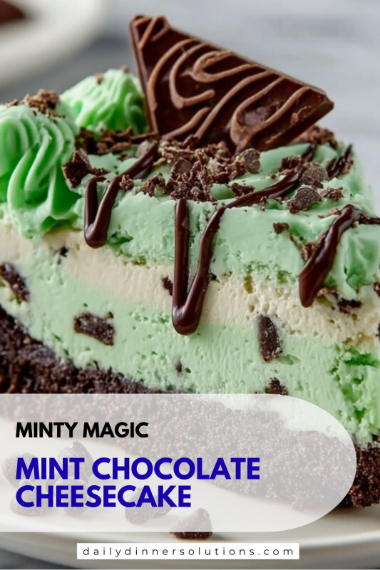Mint Chocolate Cheesecake Recipe – A Perfect Dessert Blend Recipe - Recipe Image