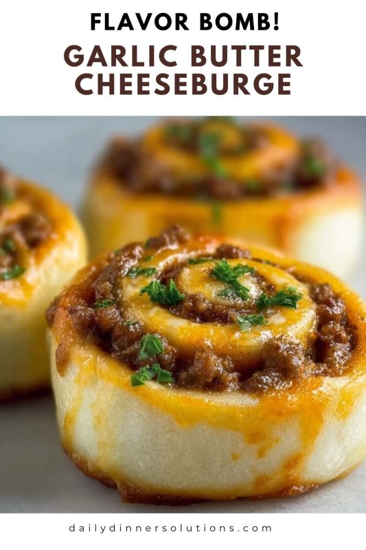 Garlic Butter Cheeseburger Rollups Recipe - Recipe Image