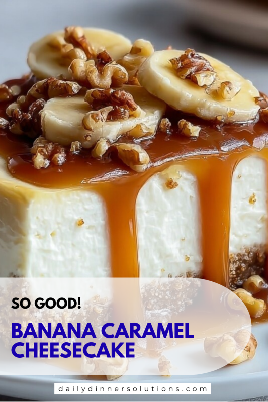 Banana Caramel Nut Cheesecake Recipe - Recipe Image