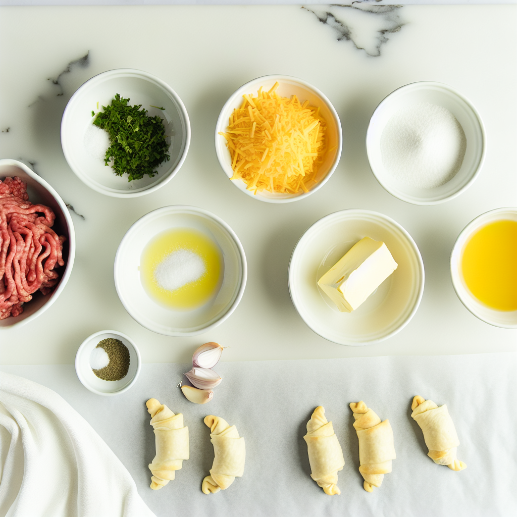 Garlic Butter Cheeseburger Rollups Recipe - Recipe Image