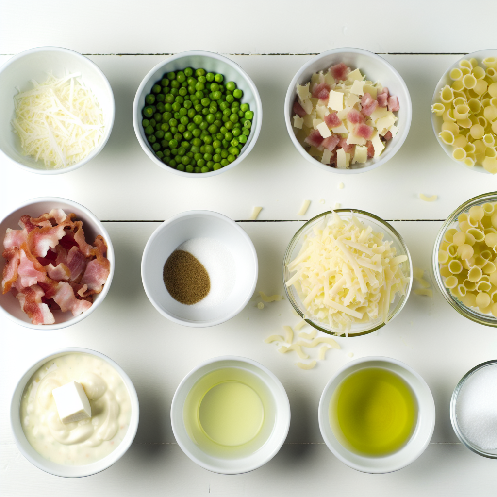 Creamy Pasta Salad with Peas, Bacon, and Parmesan Recipe - Recipe Image