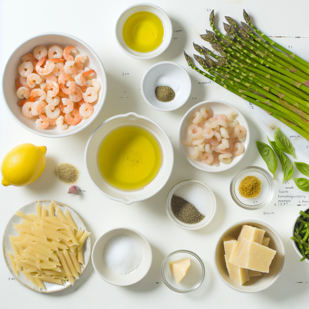 20-Minute Lemony Shrimp Asparagus Pasta Recipe - Recipe Image