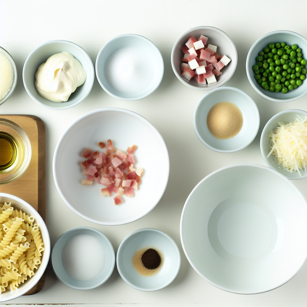 Creamy Pasta Salad with Peas, Bacon, and Parmesan Recipe - Recipe Image