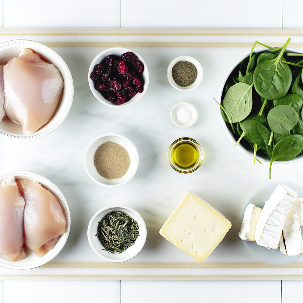Cranberry & Spinach Stuffed Chicken with Brie Recipe - Recipe Image
